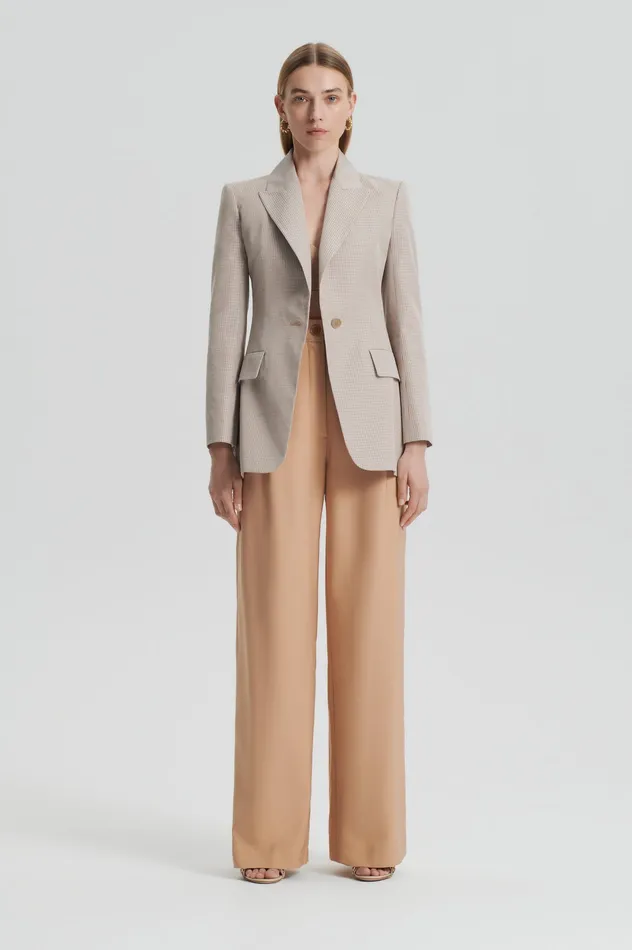 Trousers Scanlan Theodore Women PLEAT DRAPE LEG TROUSER CAMEL