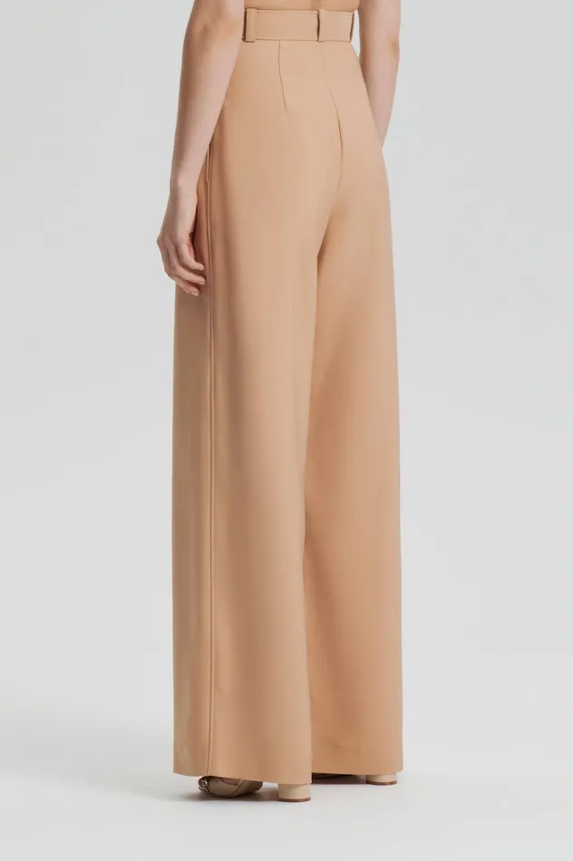 Trousers Scanlan Theodore Women PLEAT DRAPE LEG TROUSER CAMEL