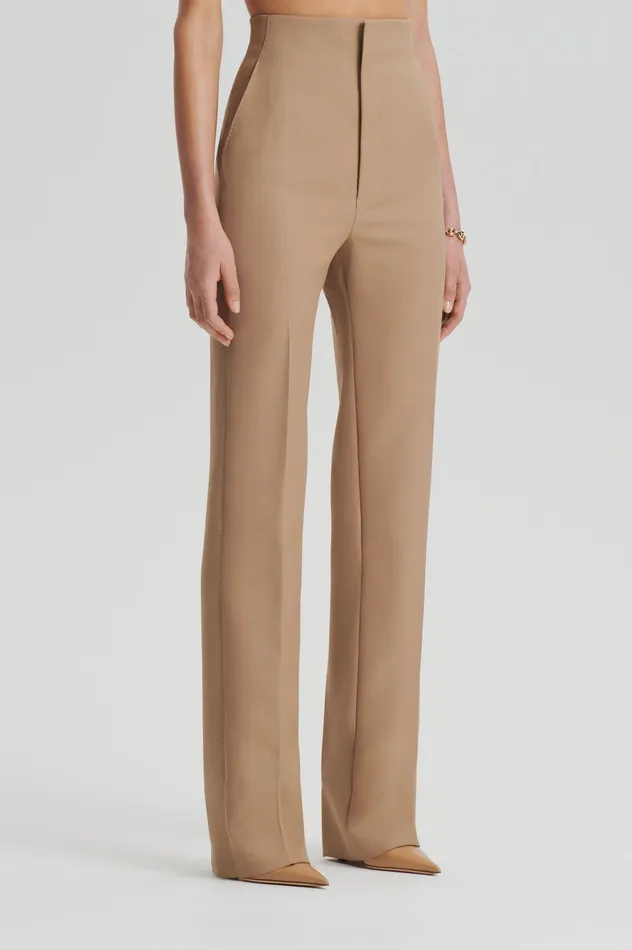 Trousers Scanlan Theodore Women WOOL BARATHEA SLIM TROUSER CAMEL Trousers Scanlan Theodore Women WOOL BARATHEA SLIM TROUSER CAMEL