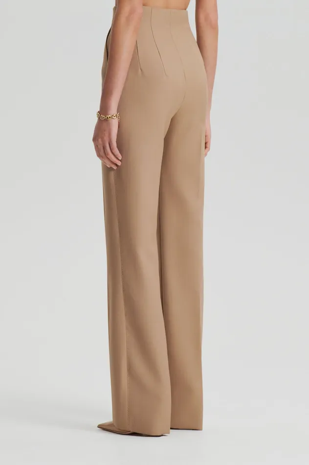 Trousers Scanlan Theodore Women WOOL BARATHEA SLIM TROUSER CAMEL Trousers Scanlan Theodore Women WOOL BARATHEA SLIM TROUSER CAMEL