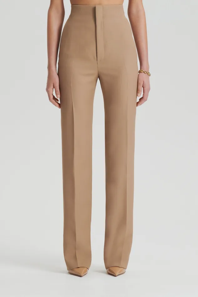 Trousers Scanlan Theodore Women WOOL BARATHEA SLIM TROUSER CAMEL Trousers Scanlan Theodore Women WOOL BARATHEA SLIM TROUSER CAMEL