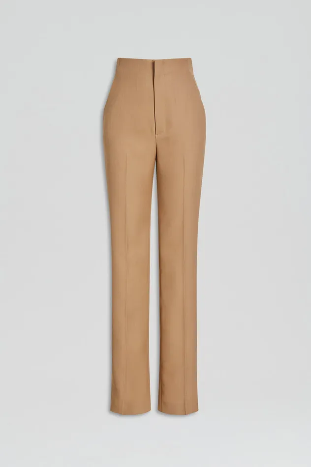 Trousers Scanlan Theodore Women WOOL BARATHEA SLIM TROUSER CAMEL Trousers Scanlan Theodore Women WOOL BARATHEA SLIM TROUSER CAMEL