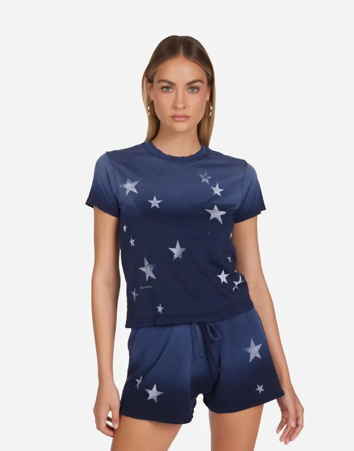 Ursula Vintage Stars Navy Ombre Women039s Lauren Moshi Short Sleeve