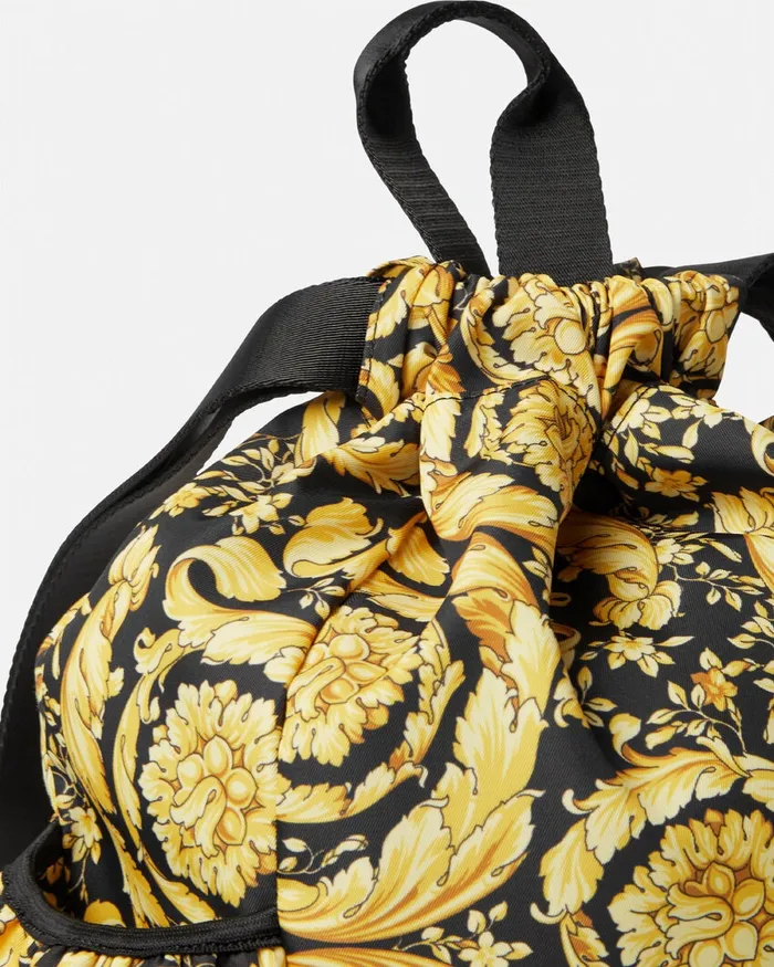 Versace Bags and Accessories Kids Barocco Drawstring Backpack Black