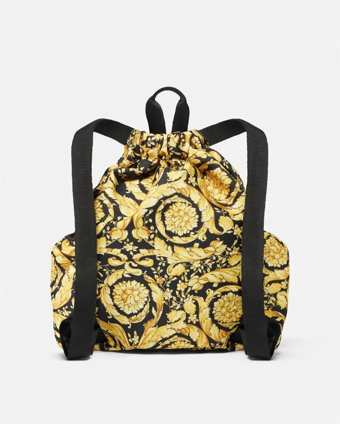 Versace Bags and Accessories Kids Barocco Drawstring Backpack Black