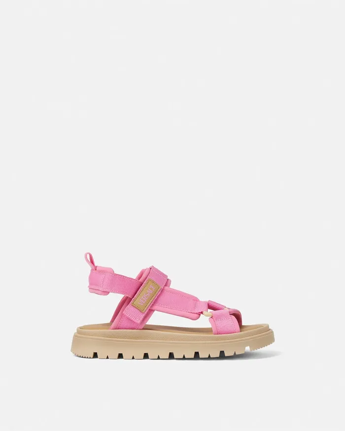 Versace Bags and Accessories Kids Logo Sandals Pink