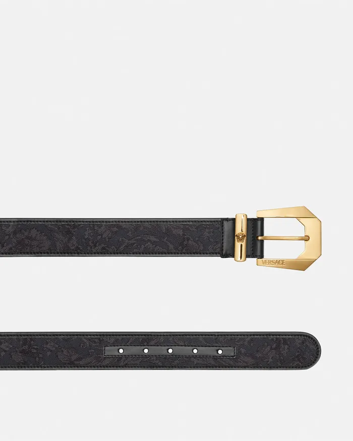 Versace Belts Women Medusa Heritage Barocco Jacquard Belt 4 Cm Blackprint
