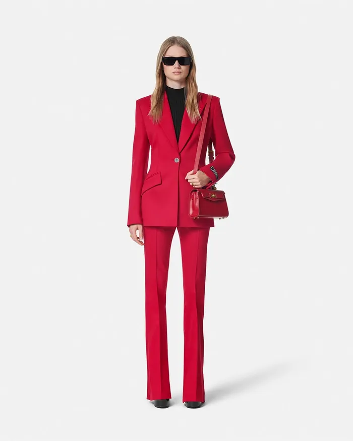 Versace Blazer and Jackets Women Grain De Poudre Dv Blazer Red