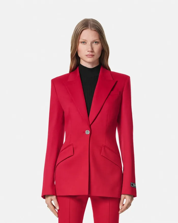 Versace Blazer and Jackets Women Grain De Poudre Dv Blazer Red