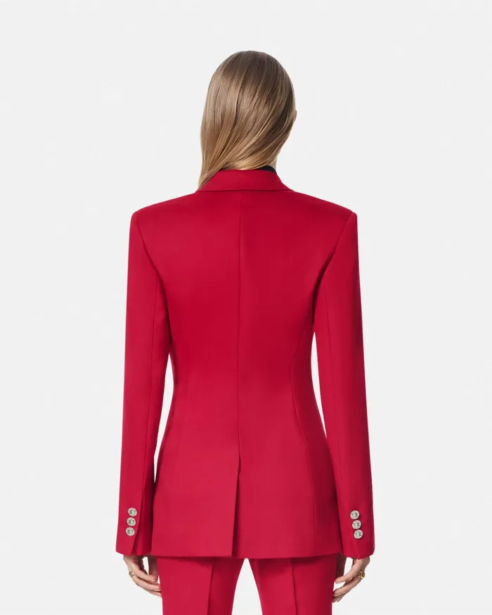 Versace Blazer and Jackets Women Grain De Poudre Dv Blazer Red