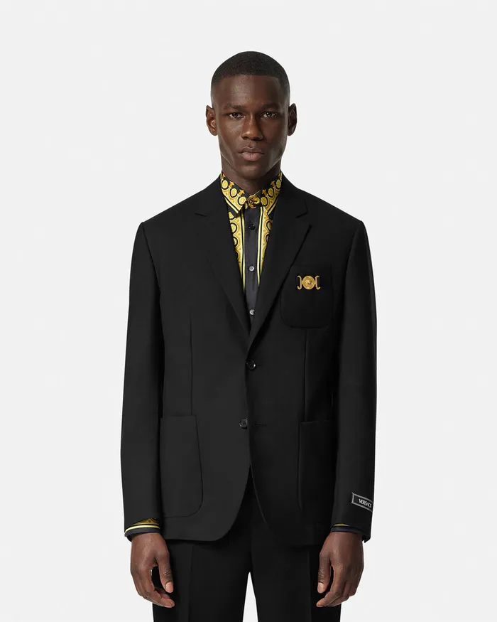 Versace Blazers and Suits Men Medusa Biggie SingleBreasted Blazer Black