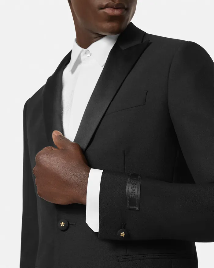 Versace Blazers and Suits Men MohairBlend SingleBreasted Blazer Black