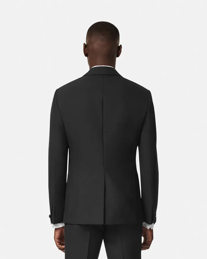 Versace Blazers and Suits Men MohairBlend SingleBreasted Blazer Black