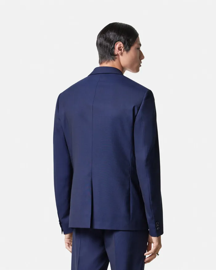 Versace Blazers and Suits Men WoolCanvas SingleBreasted Blazer Blue