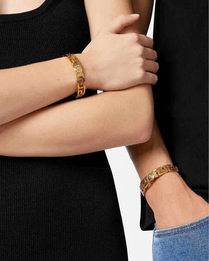 Versace Bracelets WomenMen Medusa Greca Cuff Bracelet Light Gold