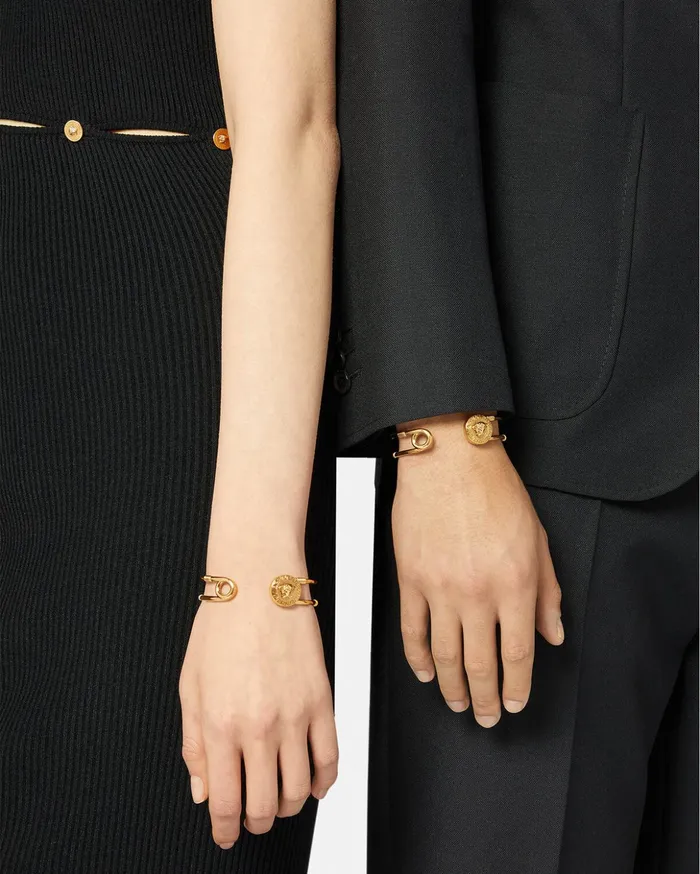 Versace Bracelets WomenMen Safety Pin Bracelet Light Gold