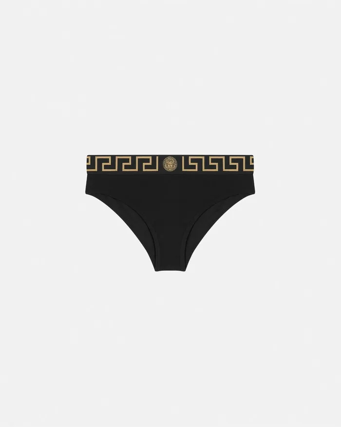 Versace Bras and Briefs Women Greca Border Briefs Black
