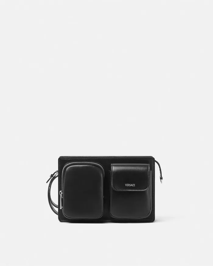 Versace Crossbody and Messengers Men Cargo Pouch Blacksilver