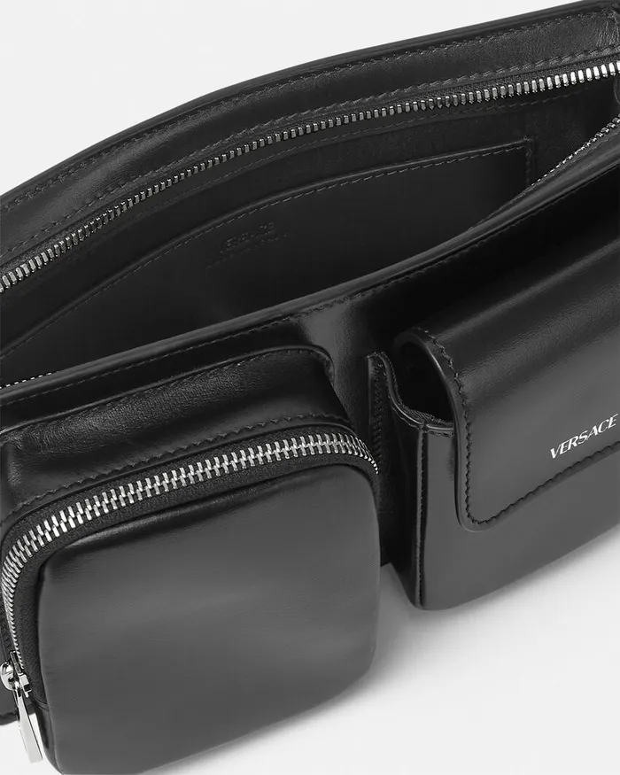 Versace Crossbody and Messengers Men Cargo Pouch Blacksilver