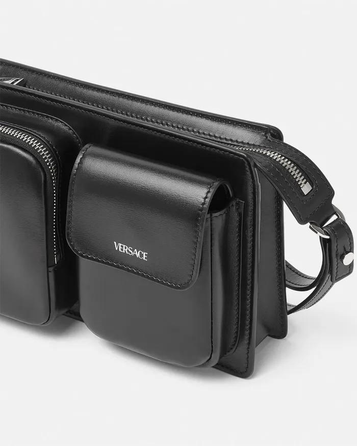 Versace Crossbody and Messengers Men Cargo Pouch Blacksilver