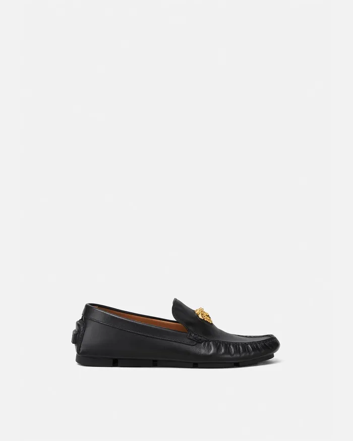 Versace Drivers Men La Medusa Driver Shoes Blackgold