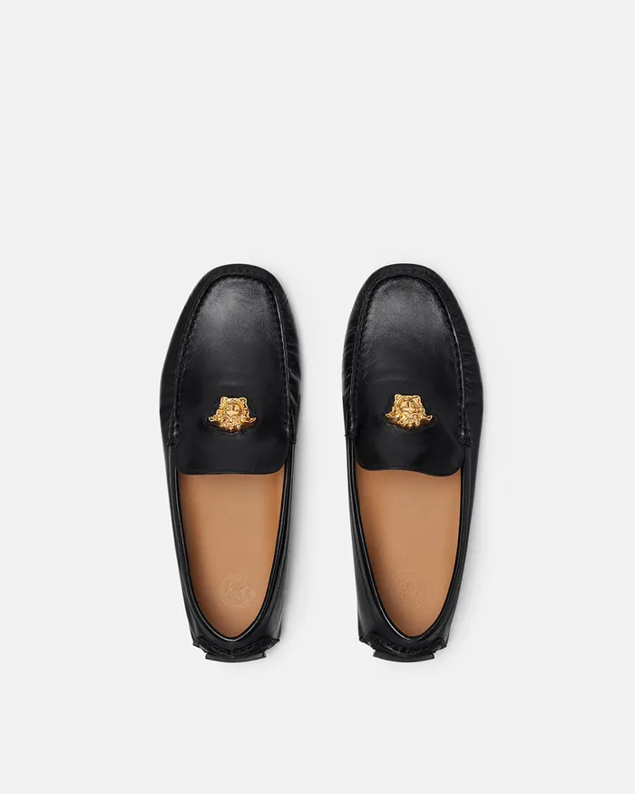 Versace Drivers Men La Medusa Driver Shoes Blackgold