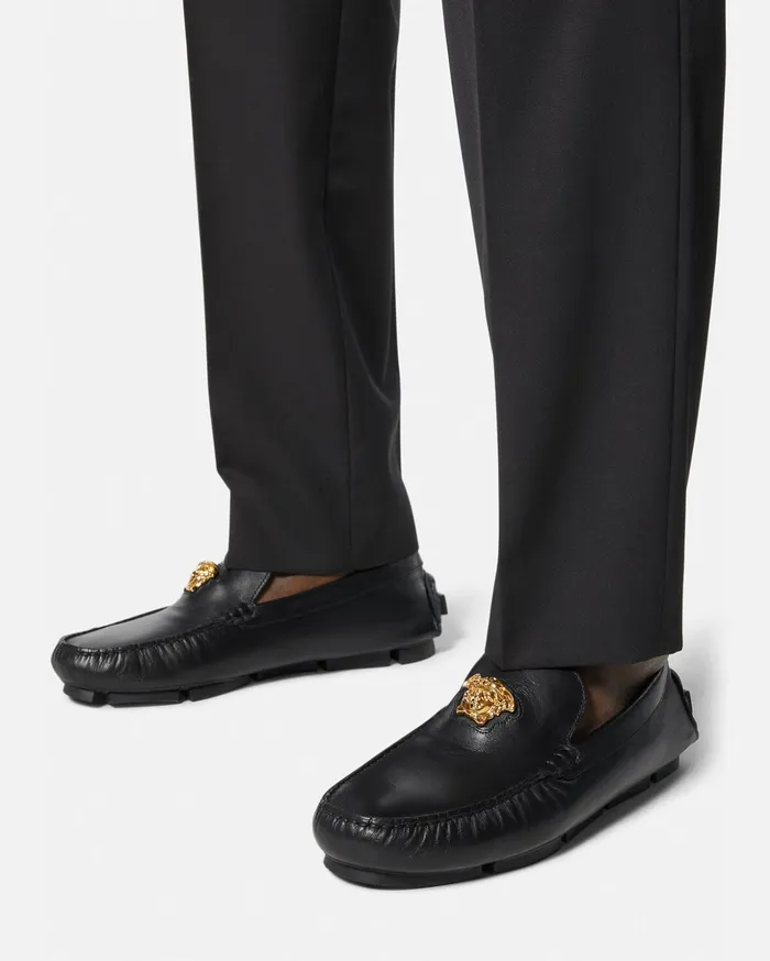 Versace Drivers Men La Medusa Driver Shoes Blackgold