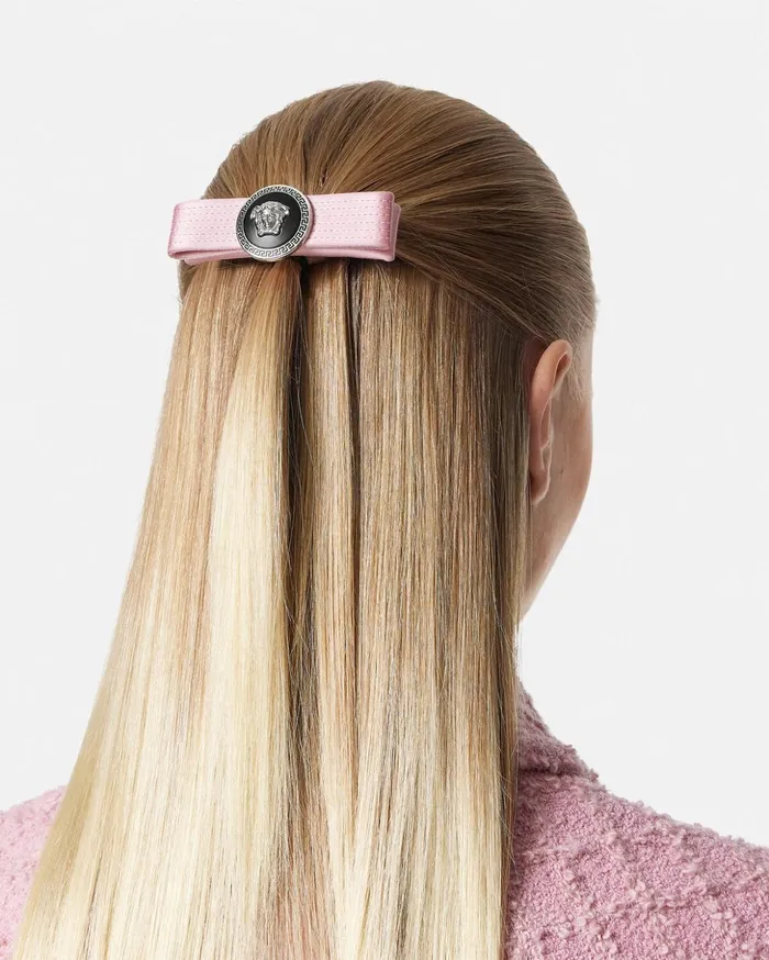Versace Hair Accessories Women Gianni Ribbon Hair Clip Light Pink