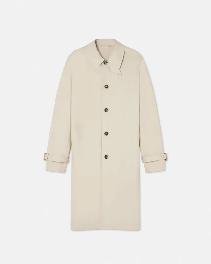 Versace Jackets and Coats Men Barocco Sea Gabardine Trench Coat Blueprint