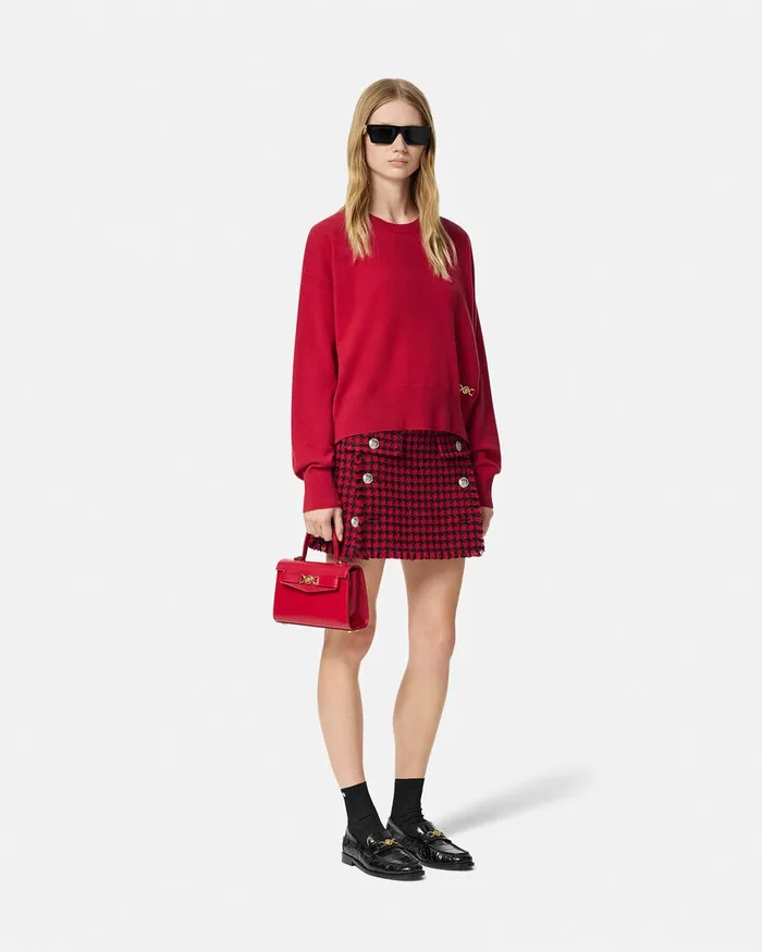 Versace Knitwear Women CashmereBlend Knit Boxy Sweater Red