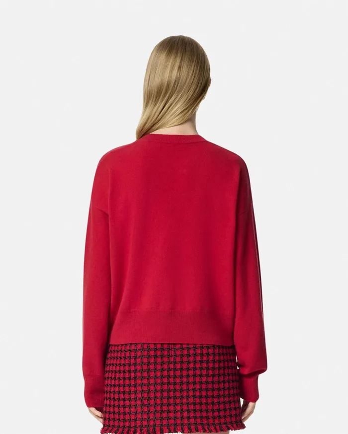 Versace Knitwear Women CashmereBlend Knit Boxy Sweater Red