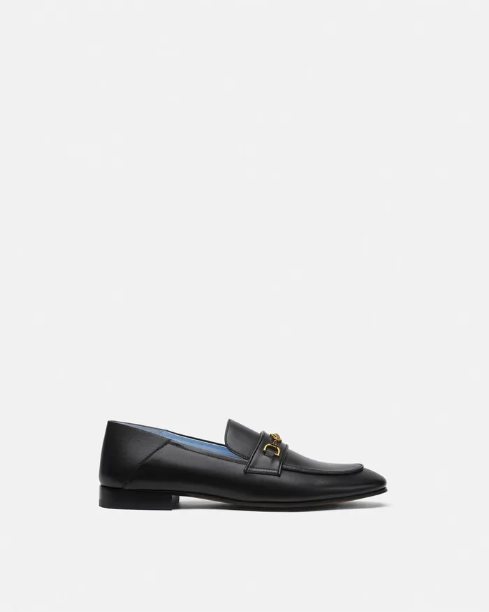 Versace Loafers and Slippers Men Medusa 03995 Leather Slippers Blackgold