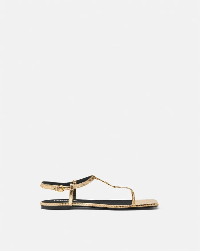 Versace Medusa 03995 Women Crystal Medusa 03995 Flat Sandals Gold