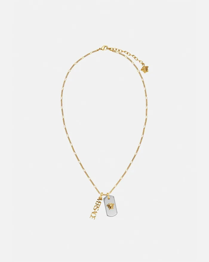 Versace Necklaces Men Medusa Logo Necklace Silvergold