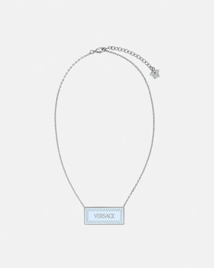 Versace Necklaces WomenMen Large 03990s Vintage Logo Necklace Light Blue