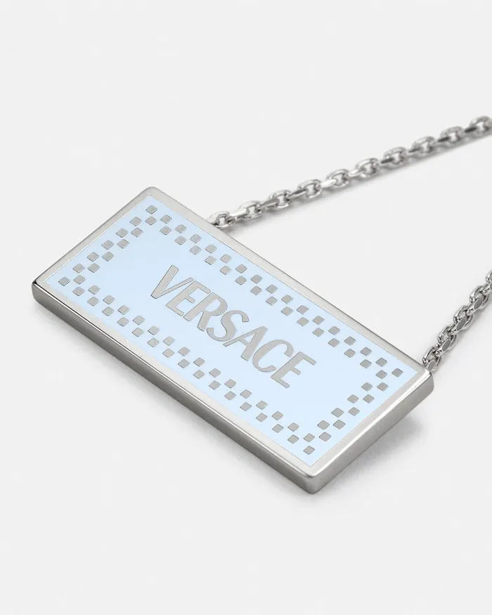 Versace Necklaces WomenMen Large 03990s Vintage Logo Necklace Light Blue