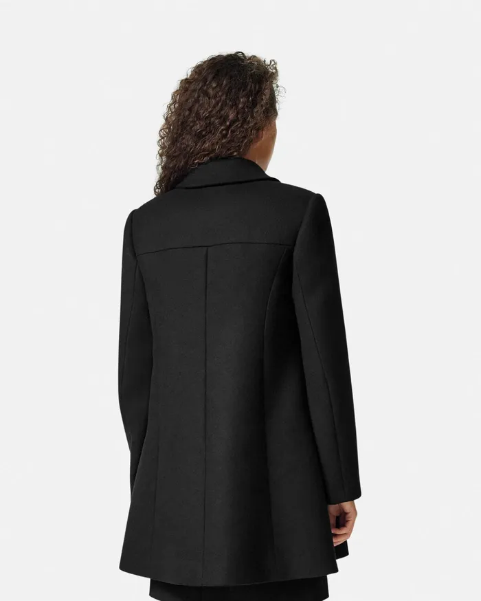 Versace Outerwear and Coats Women ALine FeltedWool Coat Black