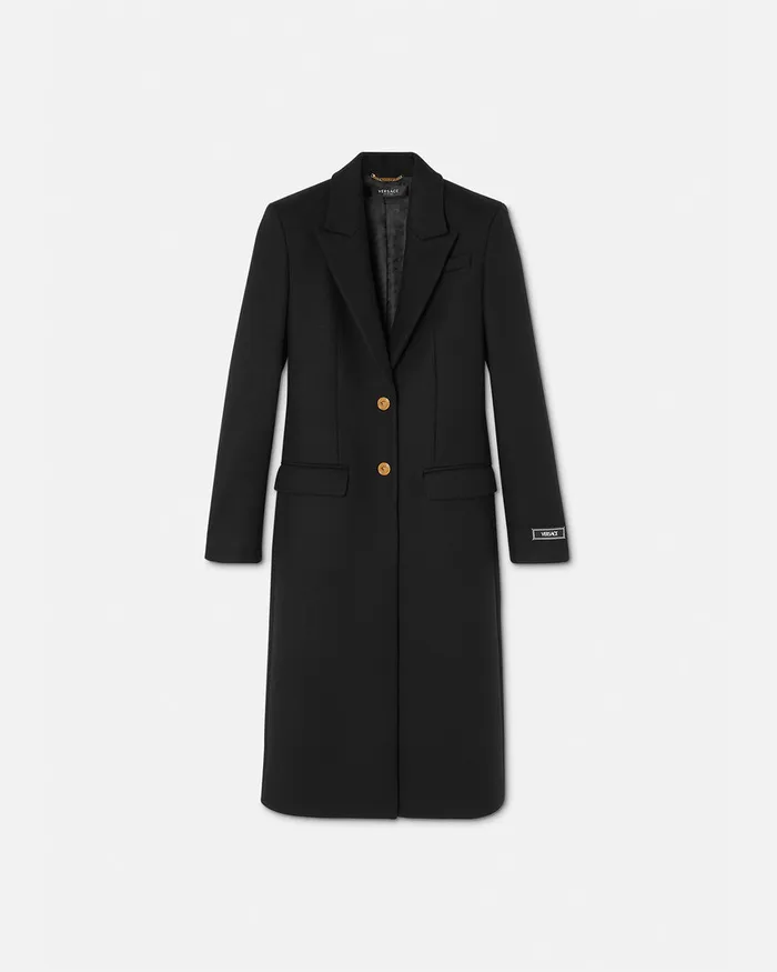 Versace Outerwear and Coats Women Straight SingleBreasted Coat Black