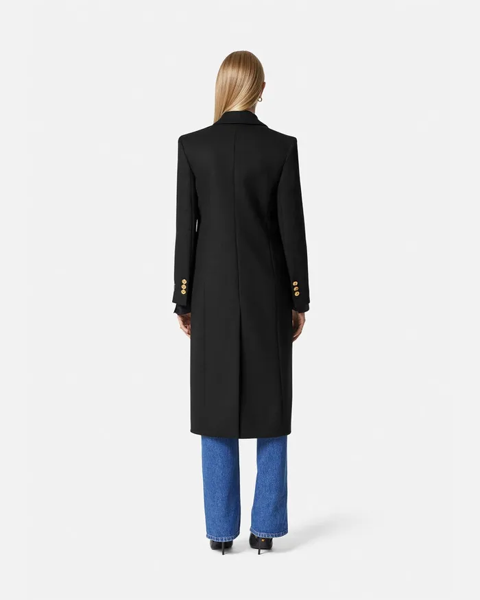 Versace Outerwear and Coats Women Straight SingleBreasted Coat Black