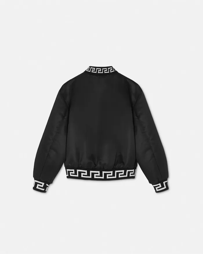 Versace Outerwear Kids Greca Bomber Jacket Black