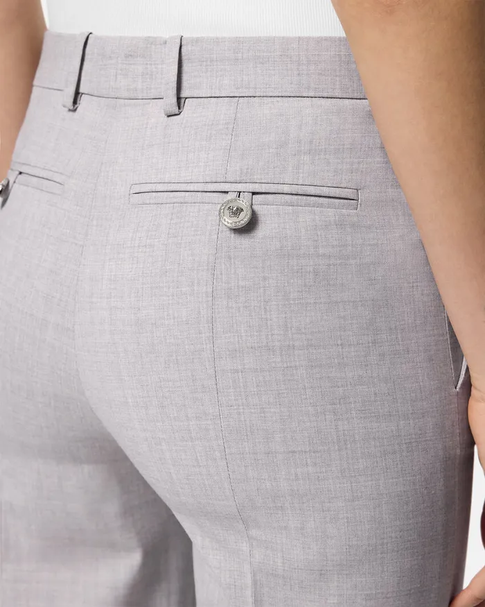Versace Pants and Shorts Women Mlange StraightLeg Pants Gray