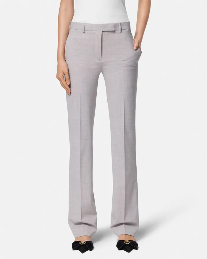 Versace Pants and Shorts Women Mlange StraightLeg Pants Gray