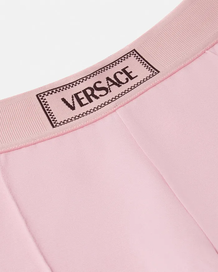 Versace Pants and Skirts Kids 90s Vintage Logo Stirrup Leggings Light Pink