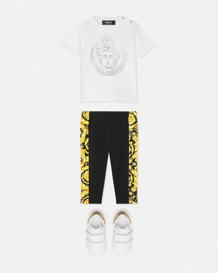 Versace Pants and Skirts Kids Barocco Baby Leggings Black