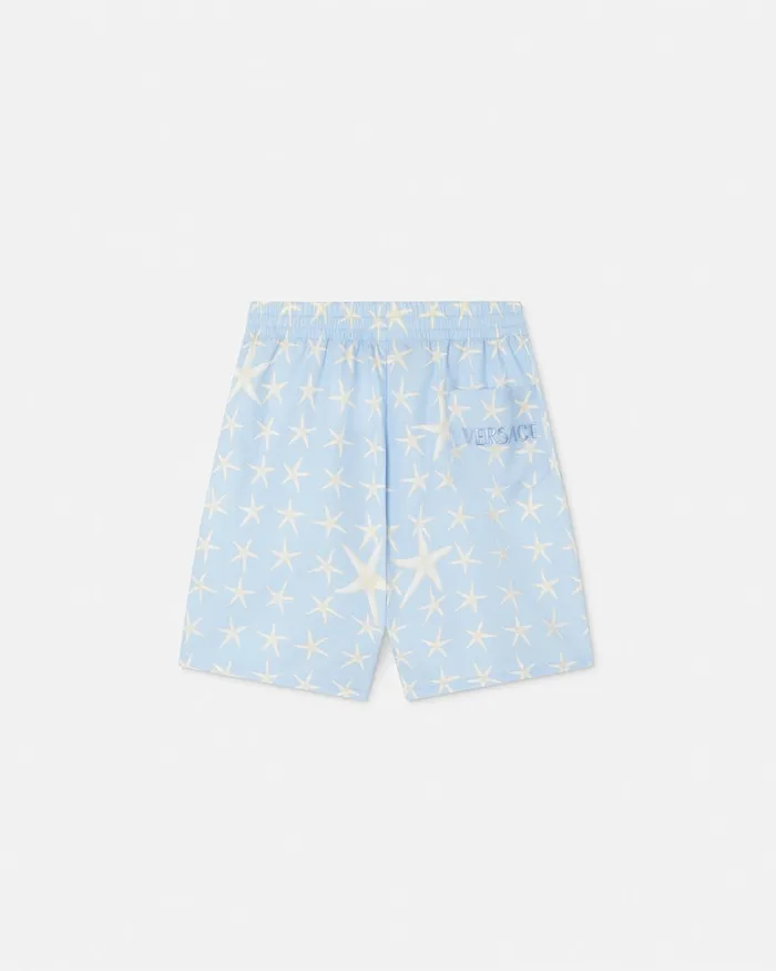 Versace Pants Kids Stella Marina Bermuda Shorts Light Blue