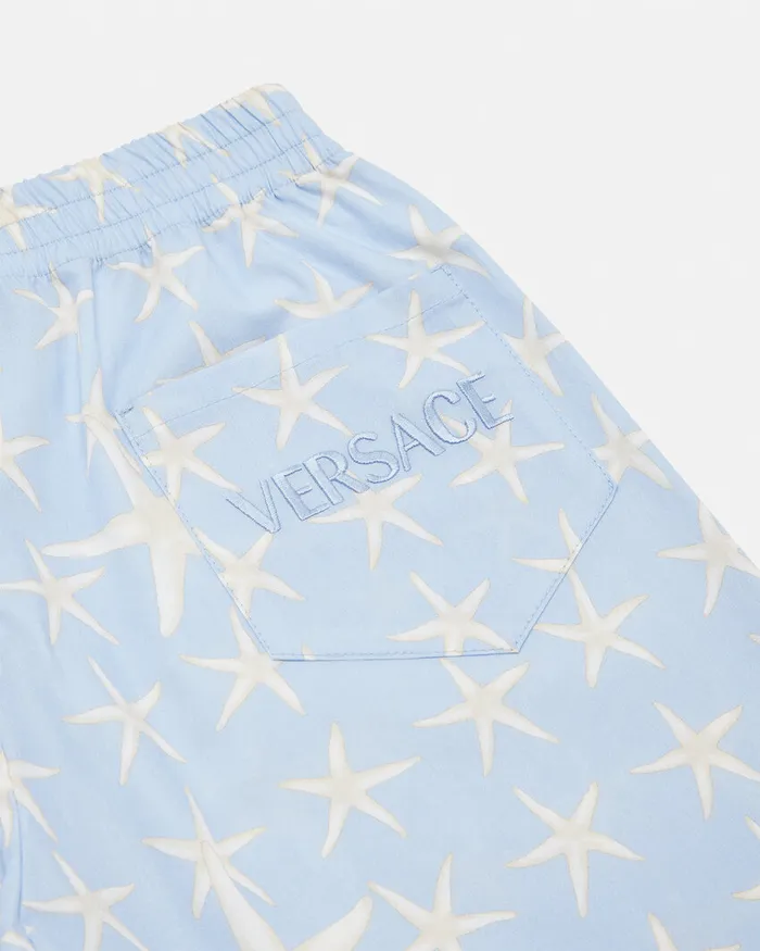 Versace Pants Kids Stella Marina Bermuda Shorts Light Blue