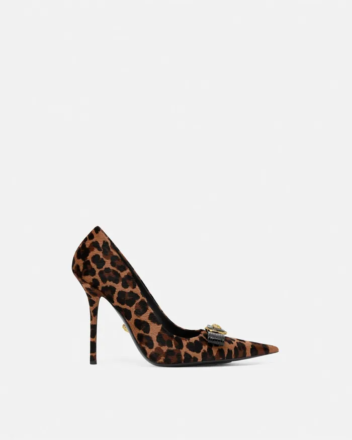 Versace Pumps and Slingbacks Women Leopard Gianni Ribbon Pumps 110 Mm Animalier