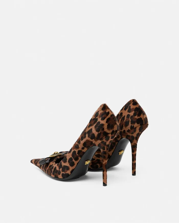 Versace Pumps and Slingbacks Women Leopard Gianni Ribbon Pumps 110 Mm Animalier