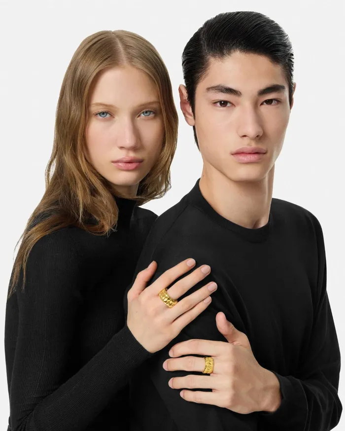 Versace Rings MenWomen Bind Ring Light Gold