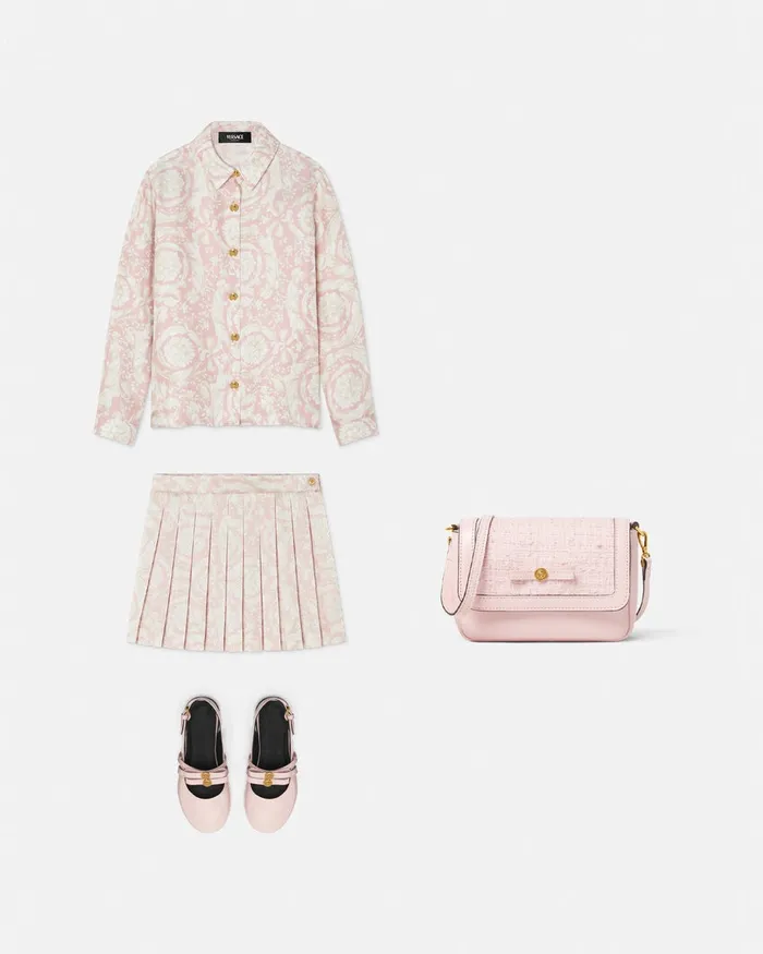 Versace Shirts and Tshirts Kids Barocco Silk Shirt Pinkprint